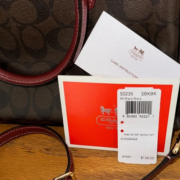 Coach Dark Brown and Burgundy Satchel - Picture 11 of 11